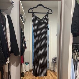Zara Black and White Polka Dot Midaxi Bias Dress | SIZE XS